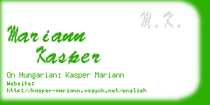 mariann kasper business card